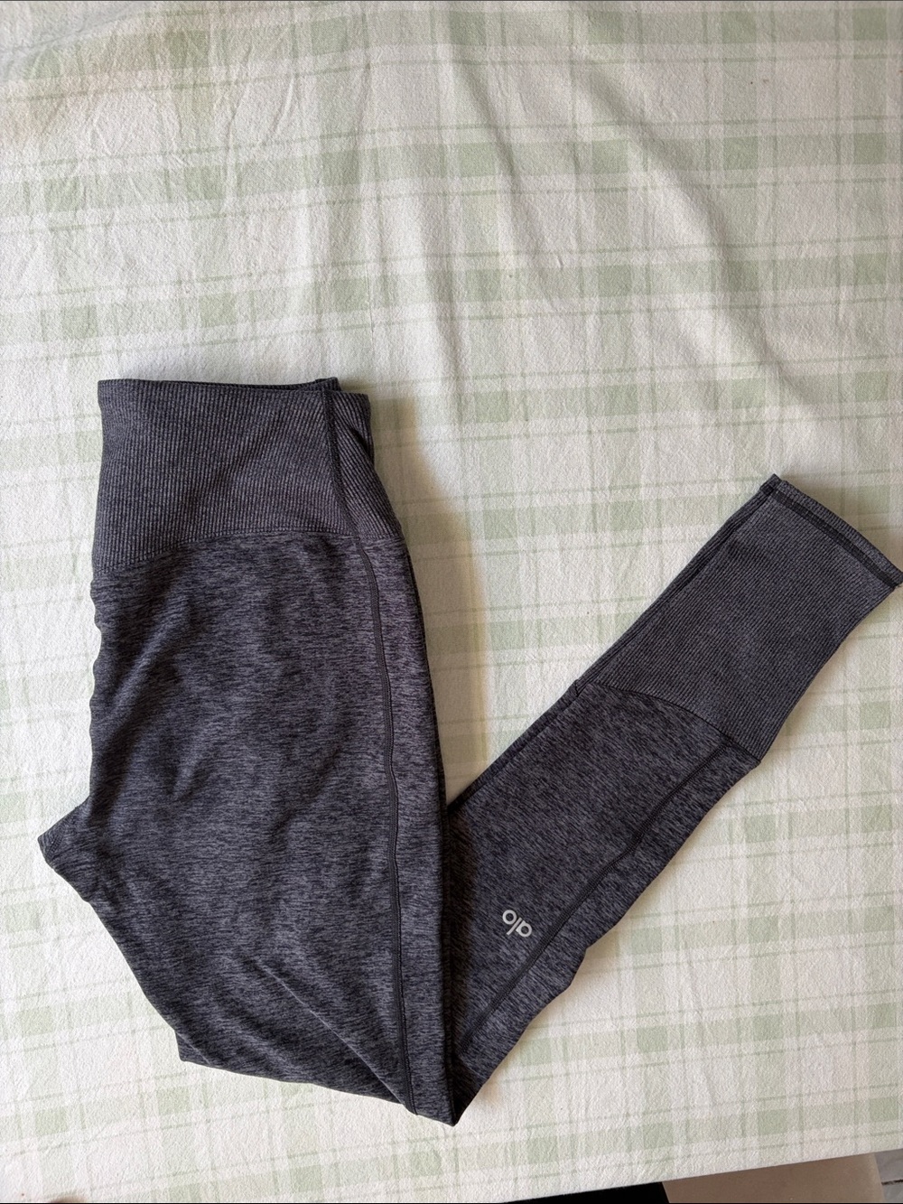 Alo High-Waist Heathered Gray Leggings - Picture 6 of 7